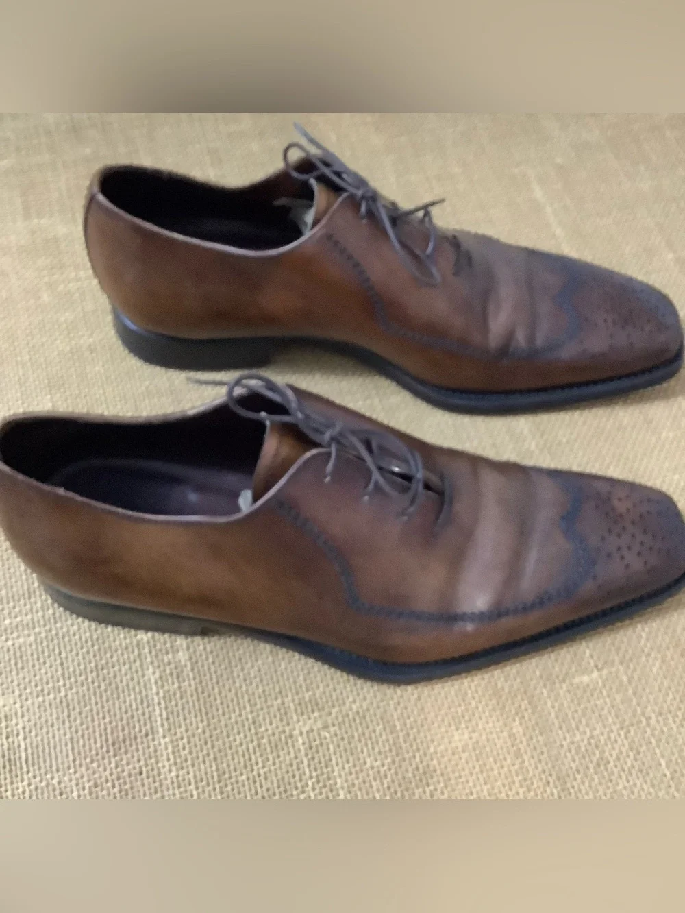 Campanile 9379 Men's Brown Semi-Brogue Derby Blucher Men’s Shoes Size 8